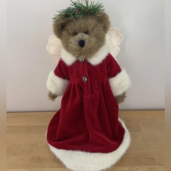 Holly Beary Vintage Retired Boyds Bear Angel Christmas 12” Tree Topper - Picture 3 of 4